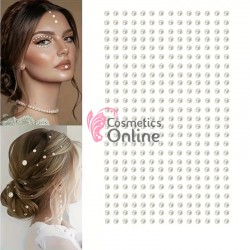 Perlute din acril pentru make-up, par sau corp cu adeziv PGA001BB Crem 3mm 750buc